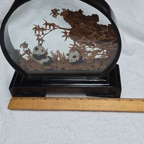 PANDA Bear Cork Art Diorama Peoples Republic China San You Hand Crafted 9" - Picture 10 of 10